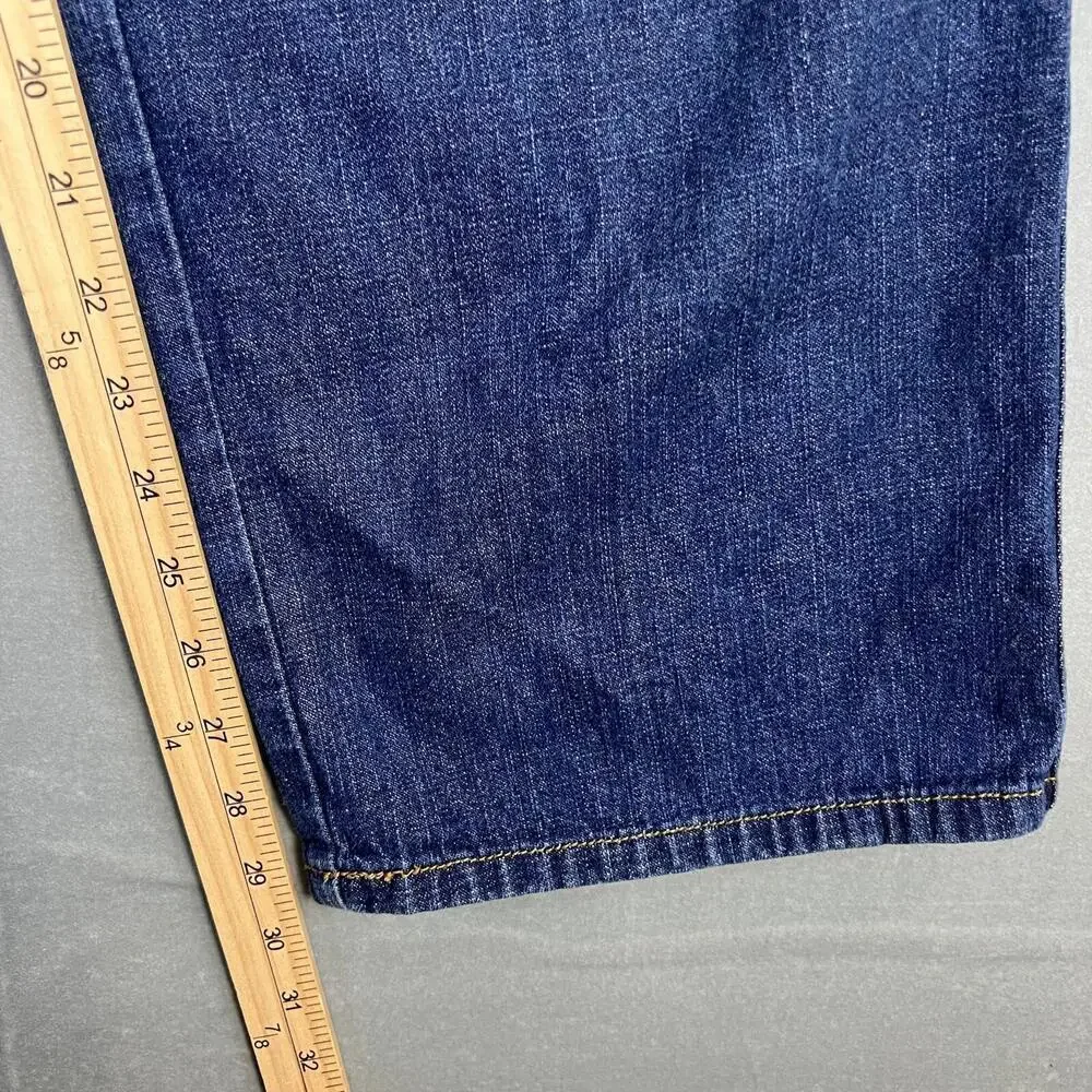 Vintage Y2K IS Girl Interstate Double Leg Baggy Jeans Womens 11 Blue Made in USA - Picture 9 of 10